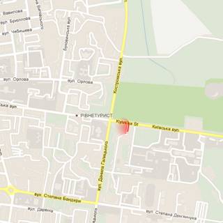 Билборд A в Ровно, 6х3м  м. Рівне, вул. Київська, 48 (15м до проїзду на територію обласної лікарні) схема