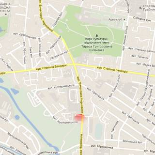 Билборд B в Ровно, 6х3м  м. Рівне, вул. Чорновола, 47 схема