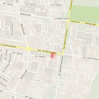 Білборд, Бігборд (Борд)  B у Рівному, 6х3м  м. Рівне, вул. С. Бандери, в районі перехрестя з вул. Д.Галицького схема