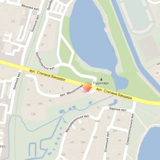 Билборд A в Ровно, 6х3м  м. Рівне, вул. С. Бандери, в районі перехрестя з вул. Сердечною схема