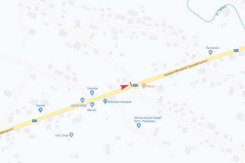 Білборд, Бігборд (Борд)  B у Заболотові, 3х6  вул Грушевського схема