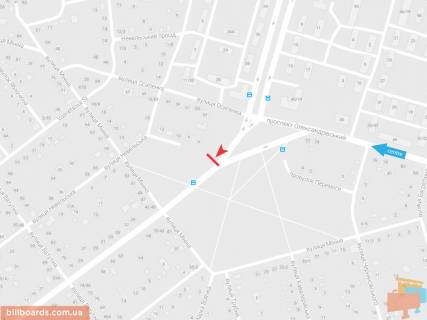 Билборд A в Запорожье Александровский пр-т - Минина ул., в центр схема