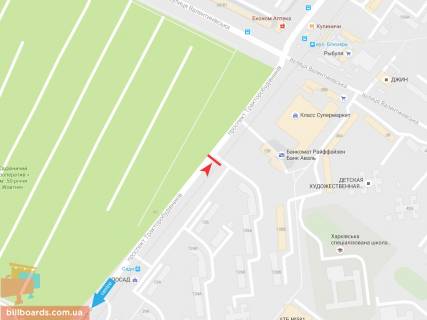 Билборд A в Запорожье Тракторостроителей пр-т, 128, из центра схема