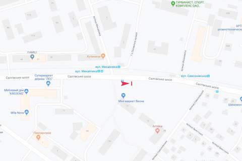 Билборд A в Харькове, 3х6  Салтівське шосе, 12, з центру схема