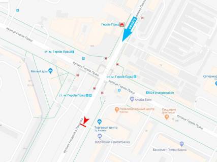 Білборд, Бігборд (Борд)  B у Харкові, 3х6  Академіка Павлова вул., 144-Б, в центр (ТЦ Космос) схема