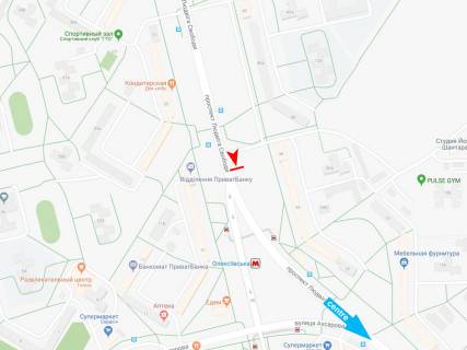 Билборд B в Харькове, 3х6  Людвіга Свободи пр-т, 36, в центр схема