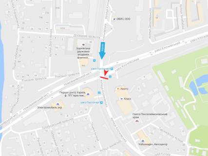 Бэклайт B в Харькове, 3,1х2,2  Клочківська вул., 104-А, в центр схема