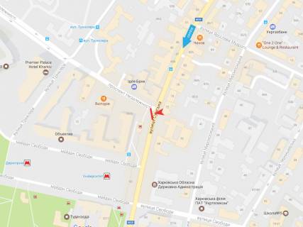 Ситилайт A в Харькове просп. Незалежності (просп. Правди).  -  Сумская ул. схема