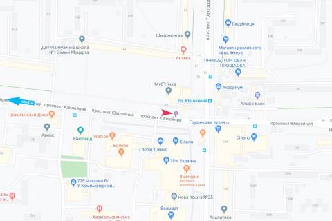 Ситилайт B в Харькове, 1,24х1,84  Ювілейний пр-т, 55-А (1) (зупинка проспект Тракторобудівників), з центру схема