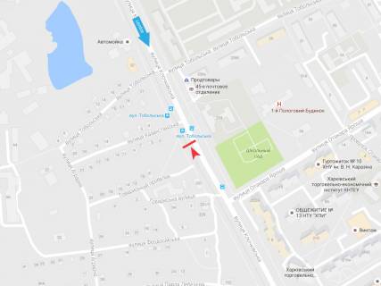 Сiтiлайт B у Харкові, 1,24х1,84  Клочківська вул. - Казахстанська вул. (1) (зупинка вул. Вартових Неба (Тобольська)) схема