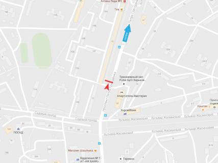 Билборд B в Днепр (Днепропетровск), 3х6  Петра Григоренка пр-т,10 (навпроти VAB  bank), в центр схема