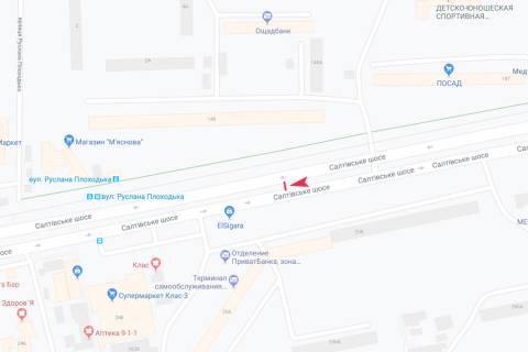 Билборд A в Харькове, 3х6  Салтівське шосе, 256, в центр схема