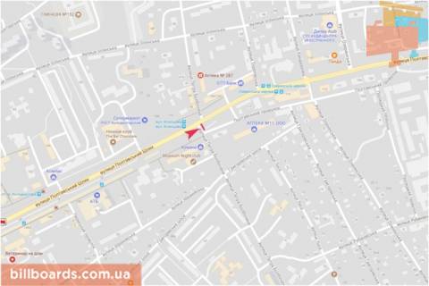 Скролер, Скрол A у Запоріжжі Полтавский шлях ул. - Петра Болбочана ул., в центр (Левый) - 166037 схема