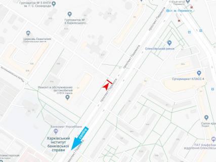 Билборд B в Харькове, 3х6  Перемоги пр-т, 55-Е, з центру схема