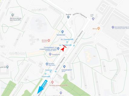 Билборд B в Харькове, 3х6  Перемоги пр-т, 75-А, з центру схема