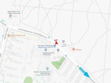 Билборд A в Харькове, 3х6  Дерев'янка вул., 1-В, з центру схема