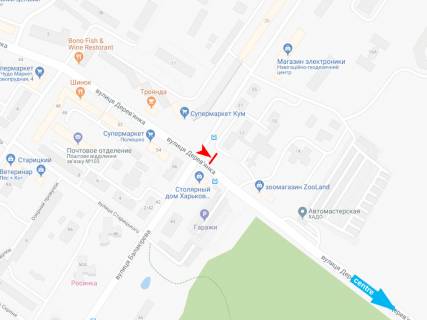 Скроллер B в Харькове Деревянко ул., 17 - Балакирева ул., VIP, в центр - 185713 схема