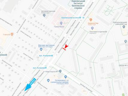 Билборд B в Харькове, 3х6  Перемоги пр-т, 48, в центр схема