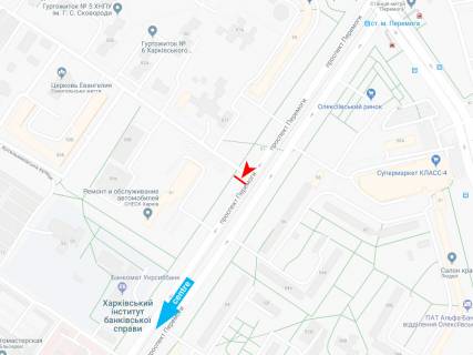 Билборд A в Харькове, 3х6  Перемоги пр-т, 55-Е, в центр схема