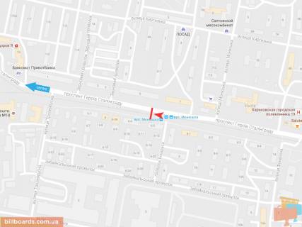 Билборд B в Запорожье Героев Сталинграда пр-т., 6, в центр схема