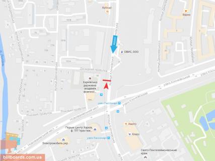 Бэклайт B в Запорожье Клочковская ул. 99, из центра схема