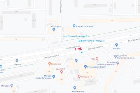 Білборд, Бігборд (Борд)  A у Харкові, 3х6  Салтівське шосе, 248, в центр схема