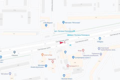Билборд B в Харькове, 3х6  Салтівське шосе, 248, з центру схема