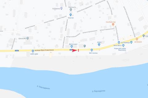 Билборд  в Бершаде вул Коваленка схема