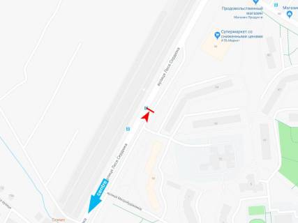 Сiтiлайт A у Харкові, 1,26х1,86  Леся Сердюка вул., 54 (зупинка м-р Північна Салтівка - 3), з центру. Нестандарт розмір 1,26х1,86 схема