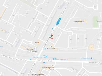 Билборд B в Харькове, 3х6  Гвардійців-Широнінців вул., 50, в центр схема