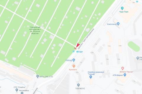 Білборд, Бігборд (Борд)  A у Харкові, 3х6  Тракторобудівників пр-т (навпроти будинку № 124), в центр схема