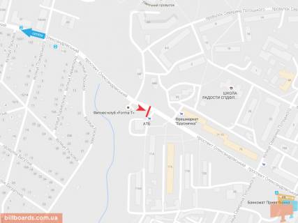 Билборд A в Запорожье Александровский пр-т., 112, из центра схема
