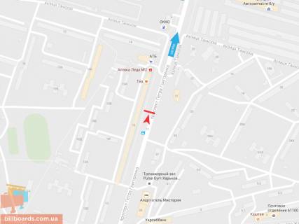 Билборд B в Запорожье Петра Григоренка пр-т, 10, в центр схема
