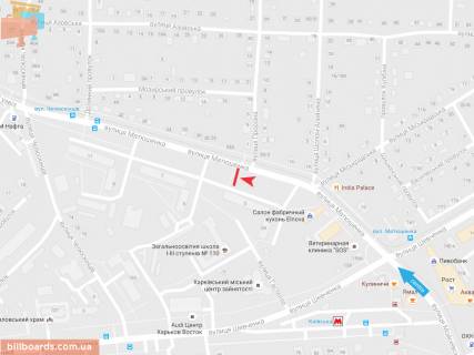 Билборд B в Запорожье Матюшенко ул.,3, в центр схема