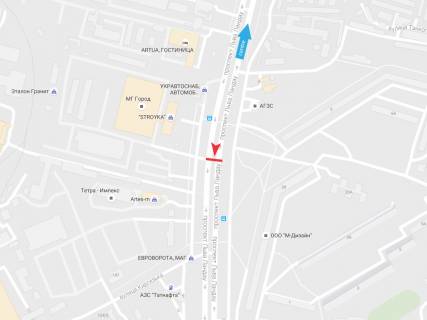 Билборд B в Харькове, 3х6  Льва Ландау пр-т, 149, з центру схема