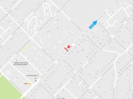 Билборд A в Харькове, 3х6  Любові Малої пр-т,14, з центру схема