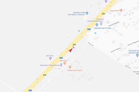 Билборд A в Чабаны, 3х6  виїзд із міста у бік Києва схема