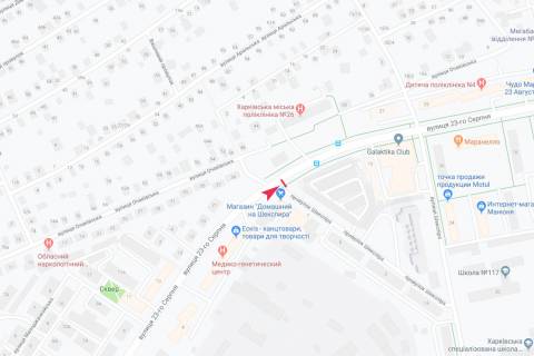 Білборд, Бігборд (Борд)  A у Харкові, 3х6  23 Серпня вул., 10 - Шекспіра пров., в центр схема