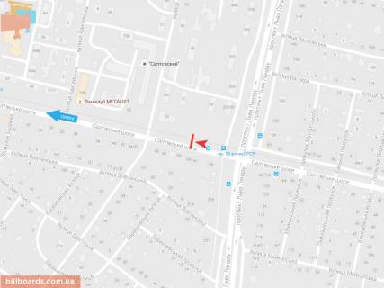 Билборд A в Запорожье Салтовское шоссе, 79, в центр схема