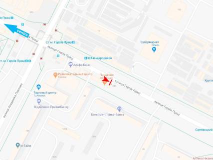 Билборд A в Харькове, 3х6  Нескорених (Героїв Праці) вул., 28, з центру (навпроти Сільпо) схема