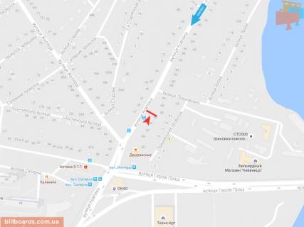 Билборд A в Запорожье Запорізького Дуба (Ковпака) ул., 40 схема