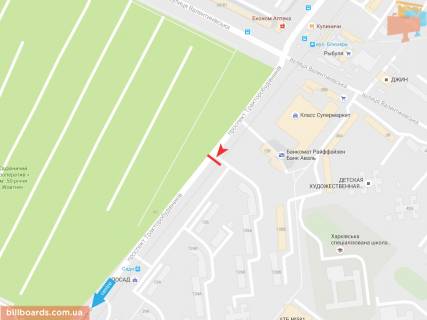 Билборд B в Запорожье Тракторостроителей пр-т, 128, в центр схема