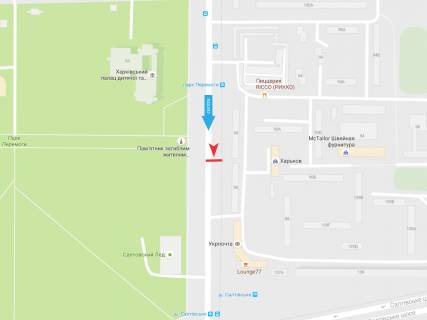 Билборд B в Днепр (Днепропетровск), 3х6  Тракторобудівників пр-т, 92, в центр схема