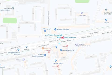 Ситилайт A в Харькове, 1,24х1,84  Салтівське шосе, 145 (зупинка Руслана Плоходька), з центру схема