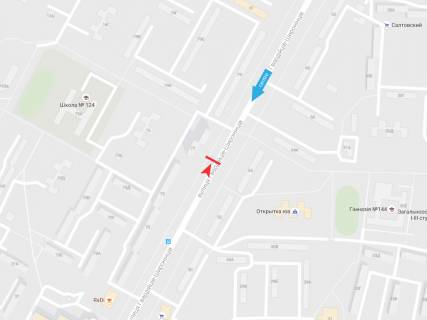 Билборд B в Харькове, 3х6  Гвардійців-Широнінців вул., 77, з центру схема