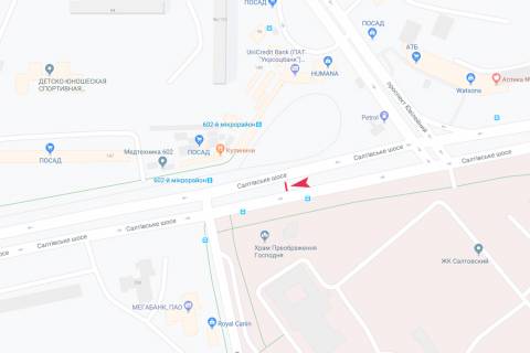 Білборд, Бігборд (Борд)  A у Харкові, 3х6  Салтівське шосе, 264-А, в центр схема