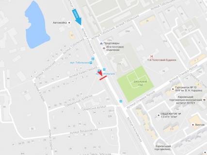 Сiтiлайт A у Харкові, 1,24х1,84  Клочківська вул. - Казахстанська вул. (1) (зупинка вул. Вартових Неба (Тобольська)) схема