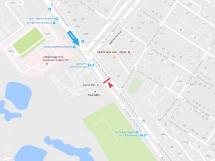 Билборд B в Днепр (Днепропетровск), 3х6  Клочківська вул., 350, з центру схема