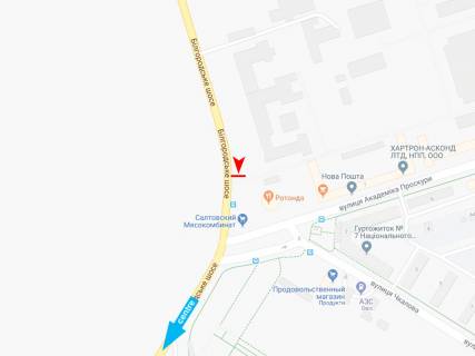 Бэклайт B в Харькове, 3х6  Харківське (Білгородське) шосе - Академіка Проскури вул., 1, в центр схема