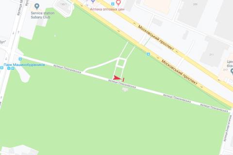 Білборд, Бігборд (Борд)  B у Дніпро (Дніпропетровськ), 3х6  Плеханівська вул. (навпроти будинку № 128) (парк Машинобудівників), з центру схема